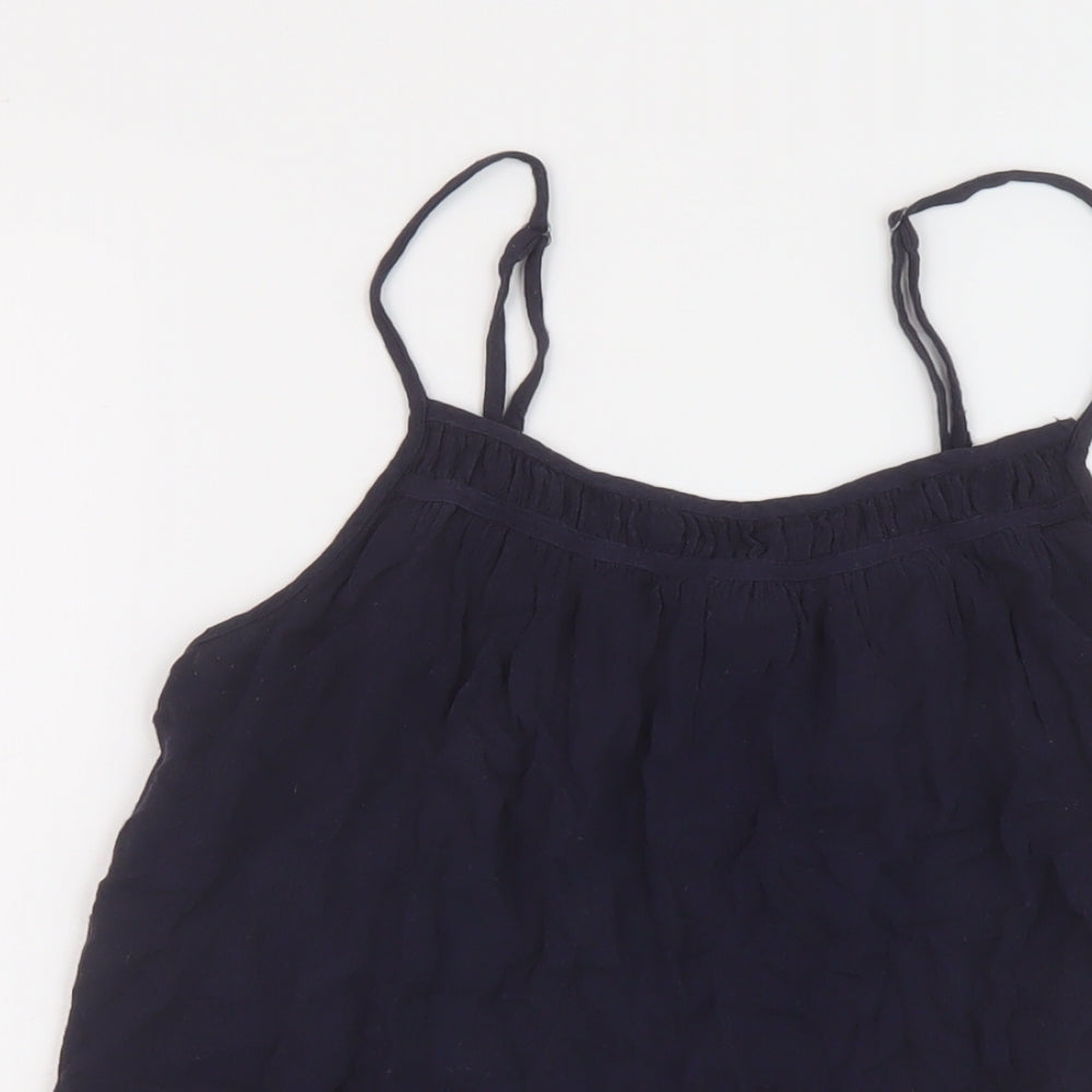 Fat Face Womens Blue Viscose Basic Tank Size 10 Round Neck