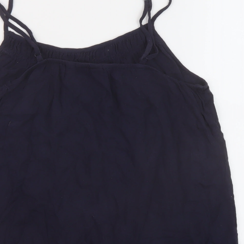 Fat Face Womens Blue Viscose Basic Tank Size 10 Round Neck