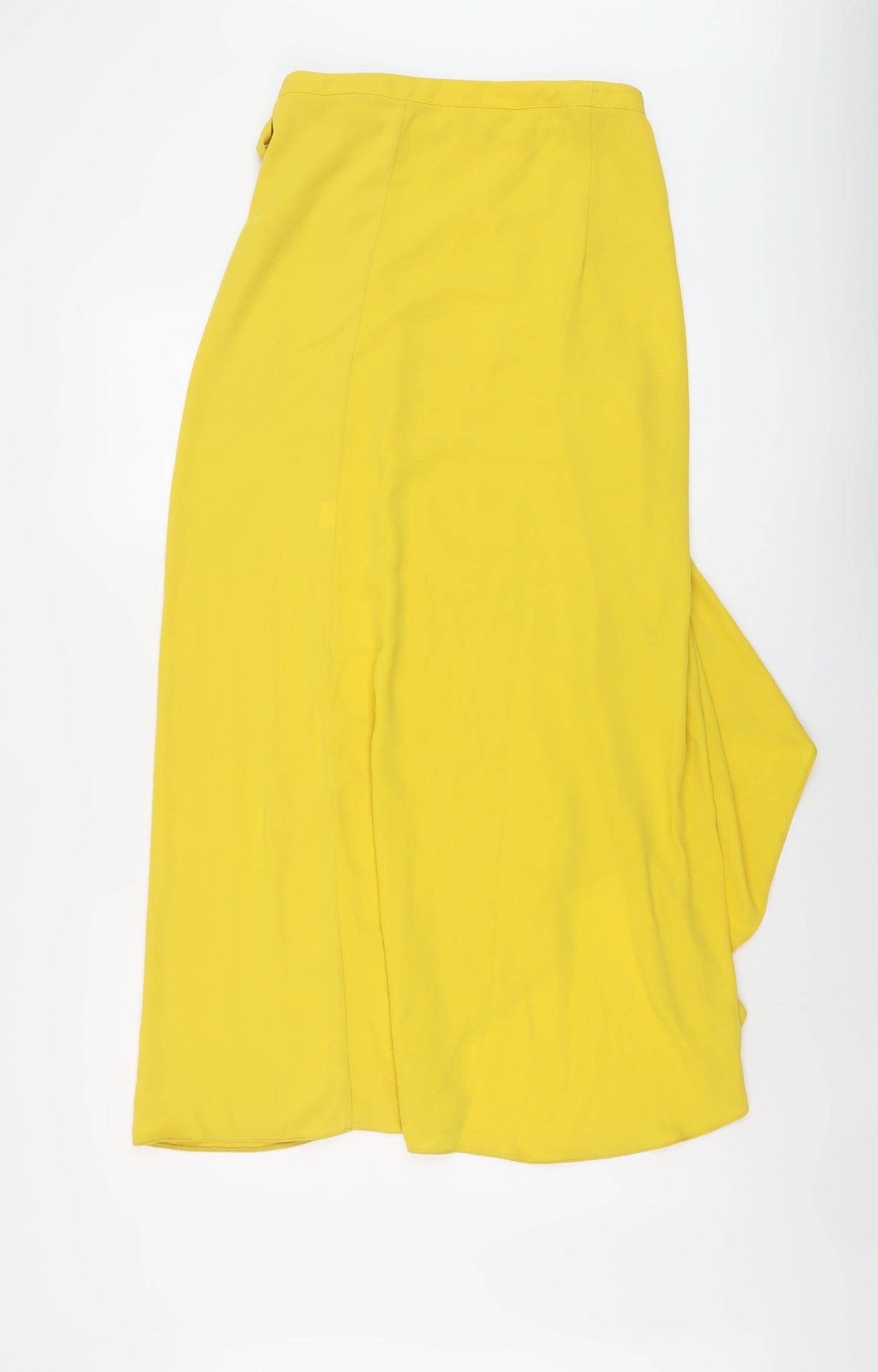 River Island Womens Yellow Polyester Wrap Skirt Size 10 Tie