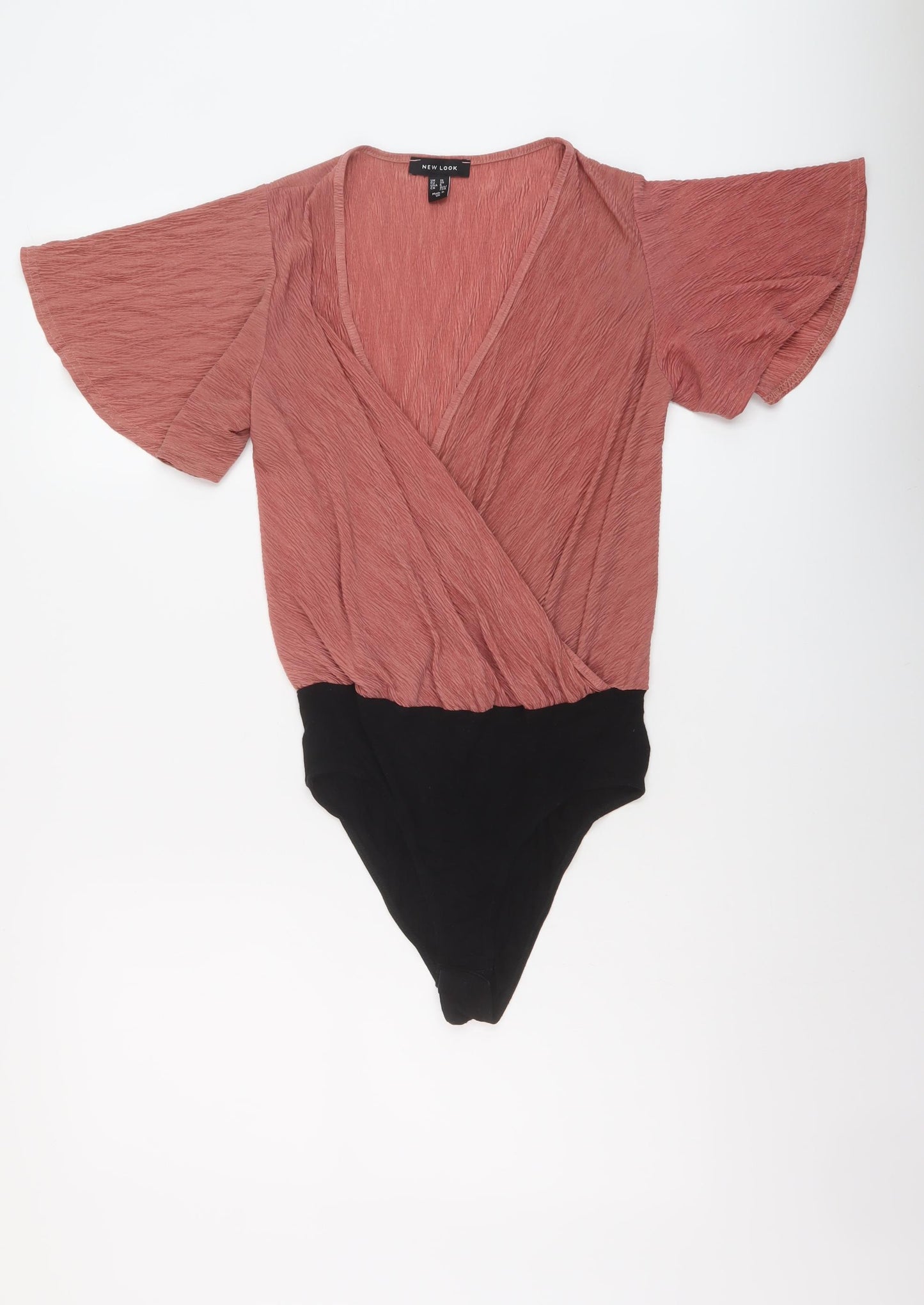 New Look Womens Pink Polyester Bodysuit One-Piece Size 10 Snap