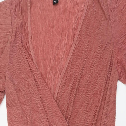 New Look Womens Pink Polyester Bodysuit One-Piece Size 10 Snap