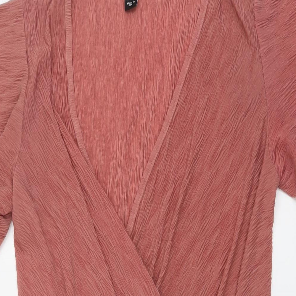 New Look Womens Pink Polyester Bodysuit One-Piece Size 10 Snap