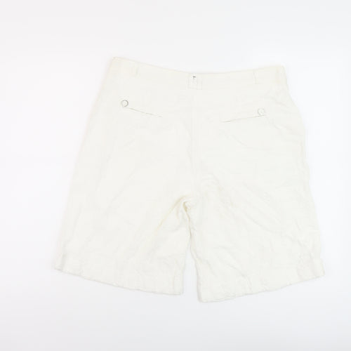 Per Una Womens Ivory Linen Bermuda Shorts Size 14 L10 in Regular Button