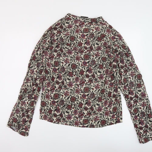 Reclaimed Vintage Womens Multicoloured Geometric Viscose Basic Blouse Size M V-Neck