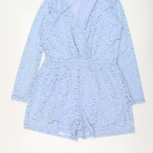 Therapy Womens Blue Nylon Playsuit One-Piece Size 12 Zip