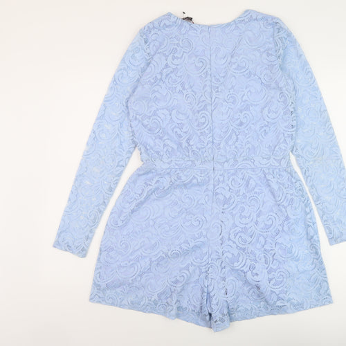 Therapy Womens Blue Nylon Playsuit One-Piece Size 12 Zip