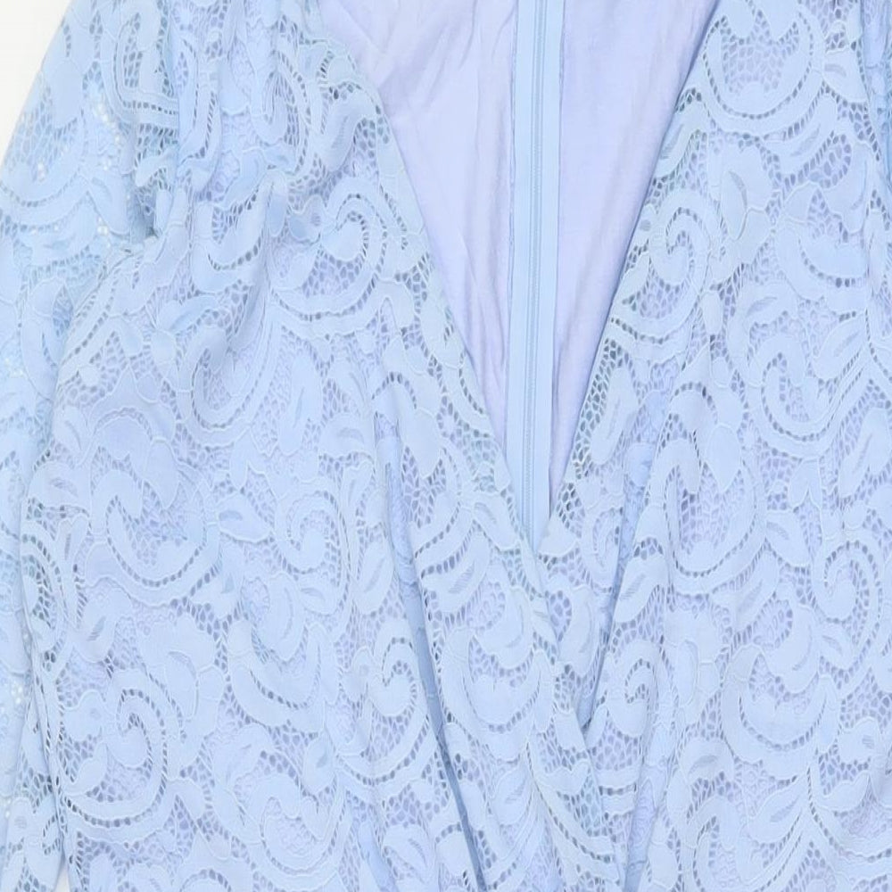 Therapy Womens Blue Nylon Playsuit One-Piece Size 12 Zip