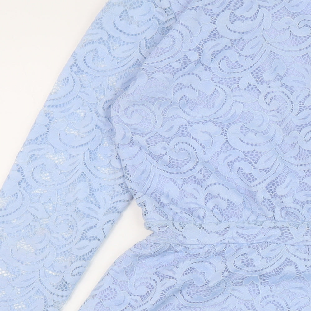 Therapy Womens Blue Nylon Playsuit One-Piece Size 12 Zip