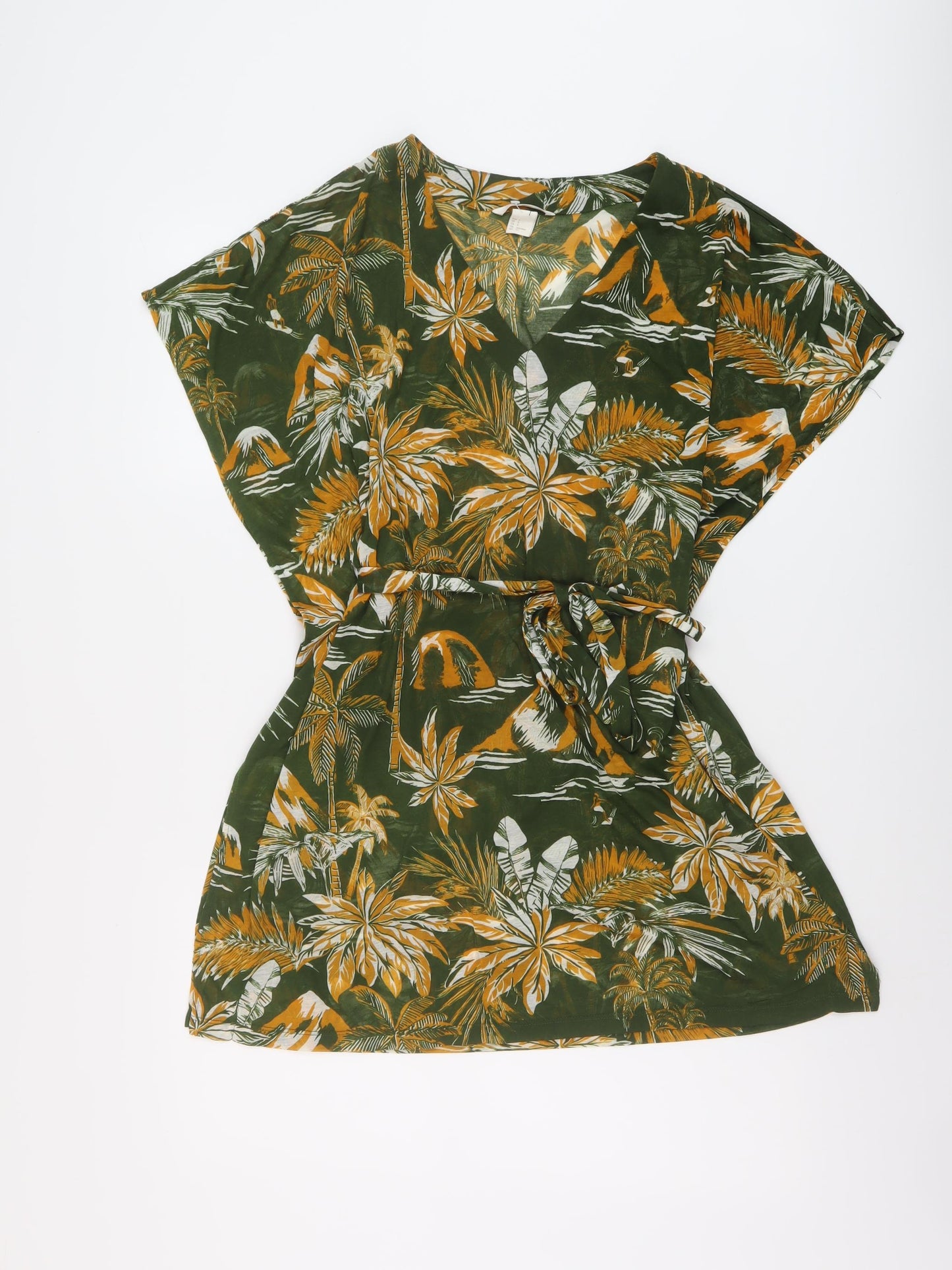 H&M Womens Green Geometric Polyester Cover Up Size S