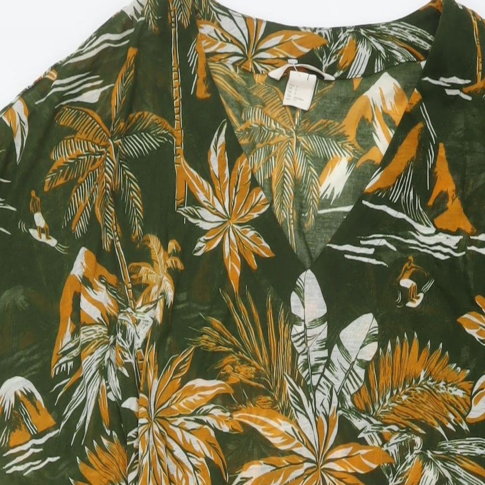 H&M Womens Green Geometric Polyester Cover Up Size S