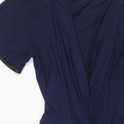 Phase Eight Womens Blue Viscose Wrap Dress Size 10 V-Neck Tie