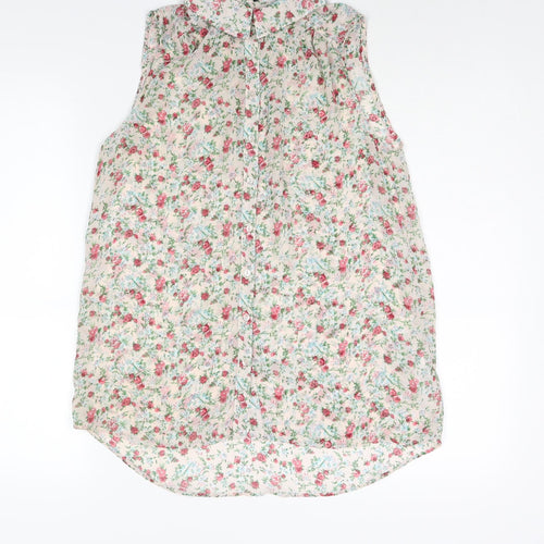 New Look Womens Multicoloured Floral Polyester Camisole Blouse Size 10 Collared