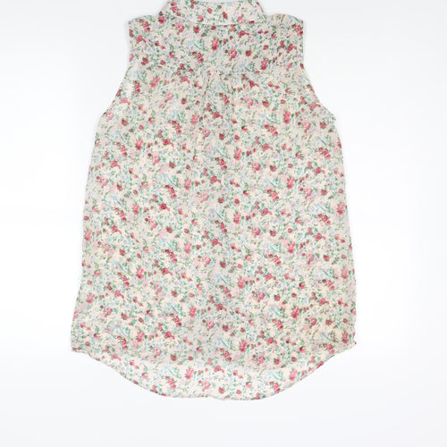 New Look Womens Multicoloured Floral Polyester Camisole Blouse Size 10 Collared