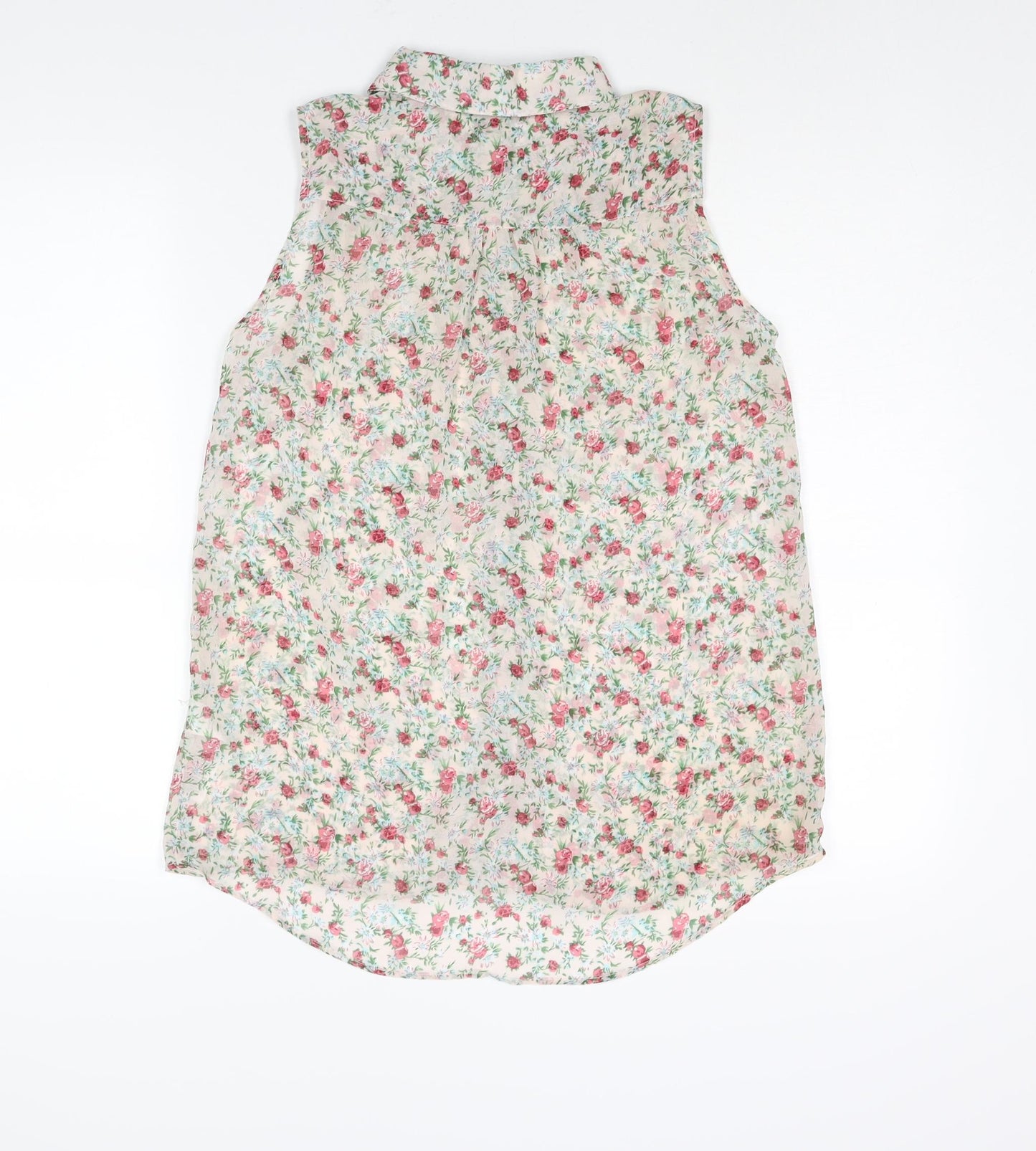 New Look Womens Multicoloured Floral Polyester Camisole Blouse Size 10 Collared