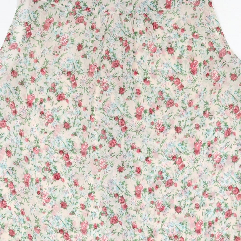 New Look Womens Multicoloured Floral Polyester Camisole Blouse Size 10 Collared