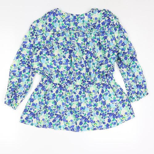 Marks and Spencer Womens Multicoloured Floral Viscose Basic Blouse Size 10 V-Neck