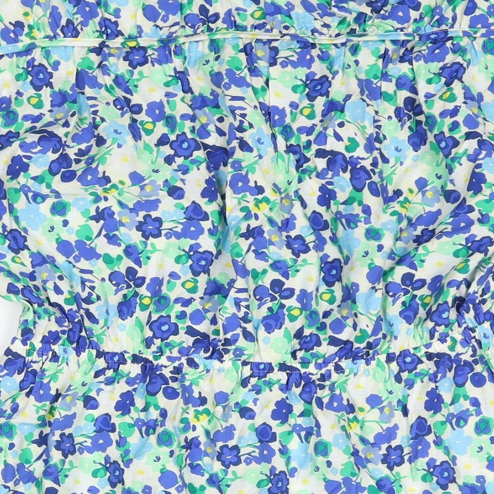 Marks and Spencer Womens Multicoloured Floral Viscose Basic Blouse Size 10 V-Neck