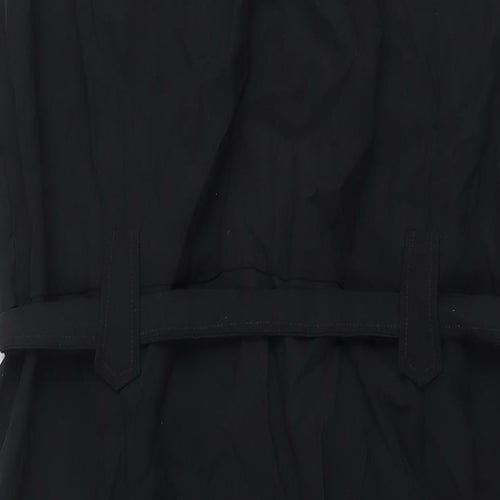 NEXT Womens Black Viscose Shirt Dress Size 20 Collared Button - Belted