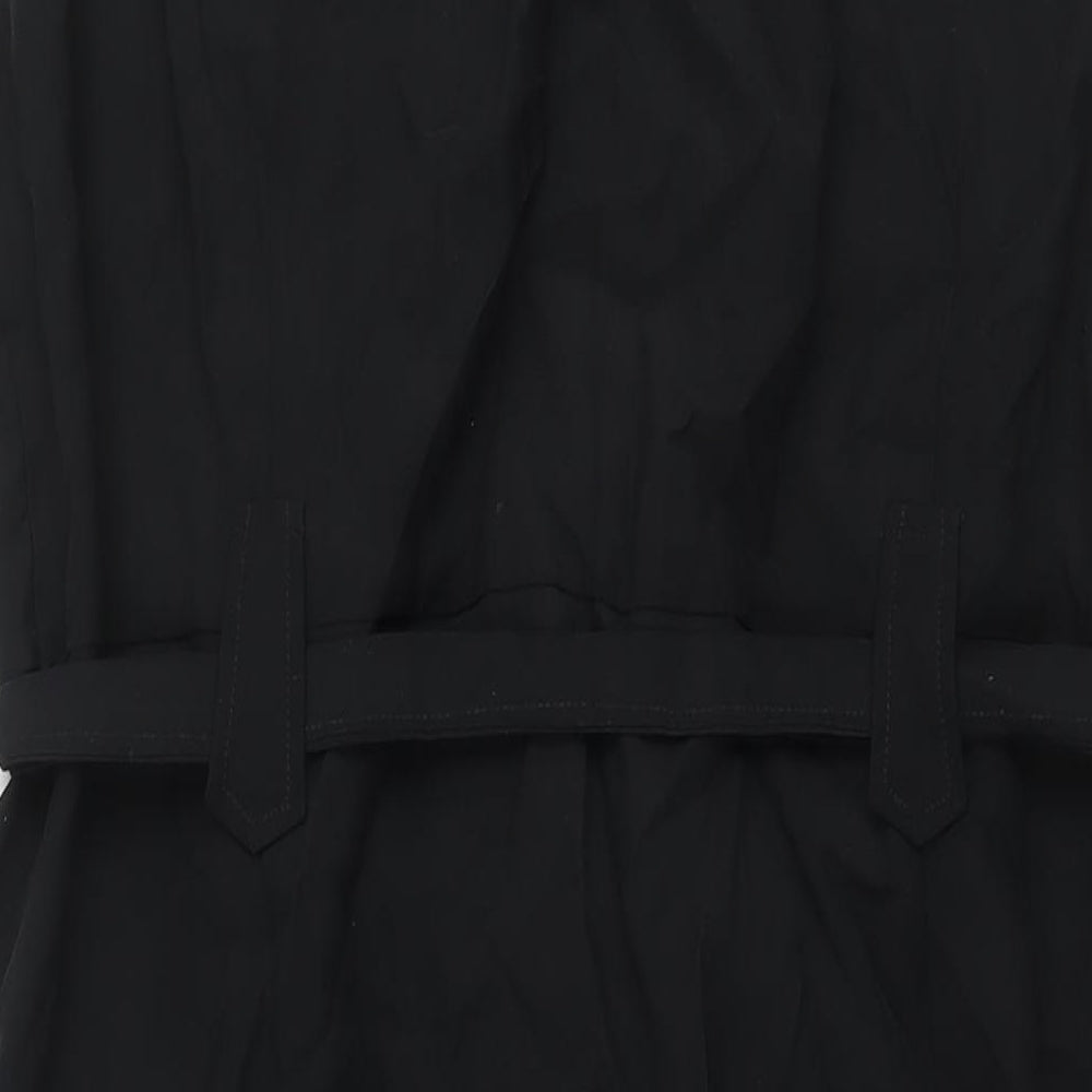 NEXT Womens Black Viscose Shirt Dress Size 20 Collared Button - Belted