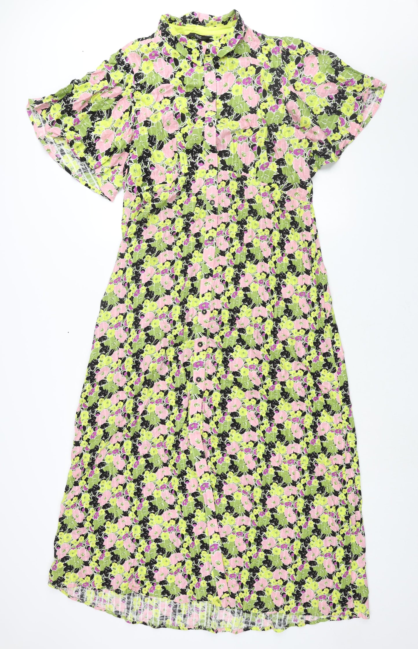 NEXT Womens Multicoloured Floral Viscose Maxi Size 18 Collared Button