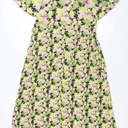 NEXT Womens Multicoloured Floral Viscose Maxi Size 18 Collared Button