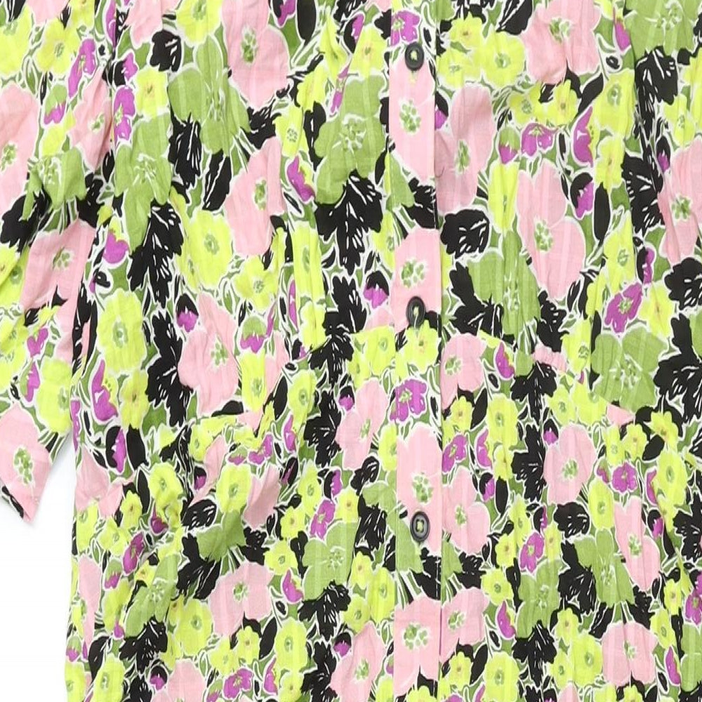 NEXT Womens Multicoloured Floral Viscose Maxi Size 18 Collared Button