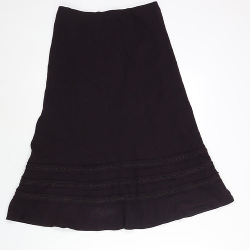 Marks and Spencer Womens Purple Polyester A-Line Skirt Size 14