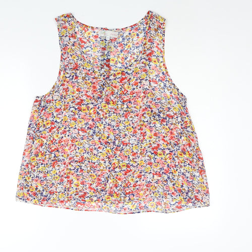Cameo Rose Womens Multicoloured Geometric Polyester Camisole Blouse Size 14 Scoop Neck - Floral Print