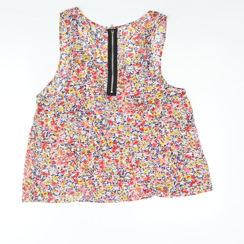 Cameo Rose Womens Multicoloured Geometric Polyester Camisole Blouse Size 14 Scoop Neck - Floral Print