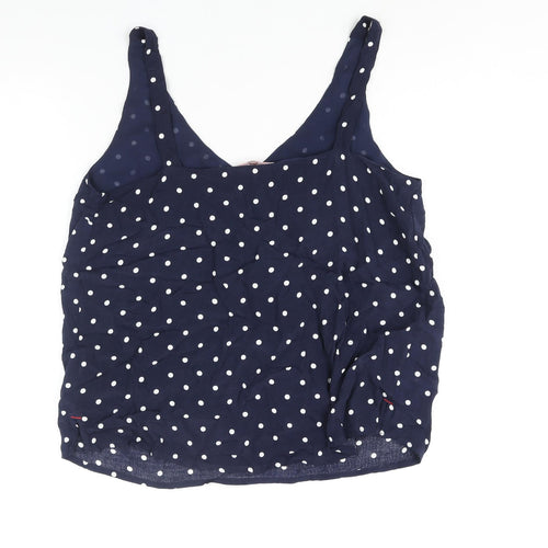 Joules Womens Blue Polka Dot Viscose Camisole Blouse Size 16 V-Neck