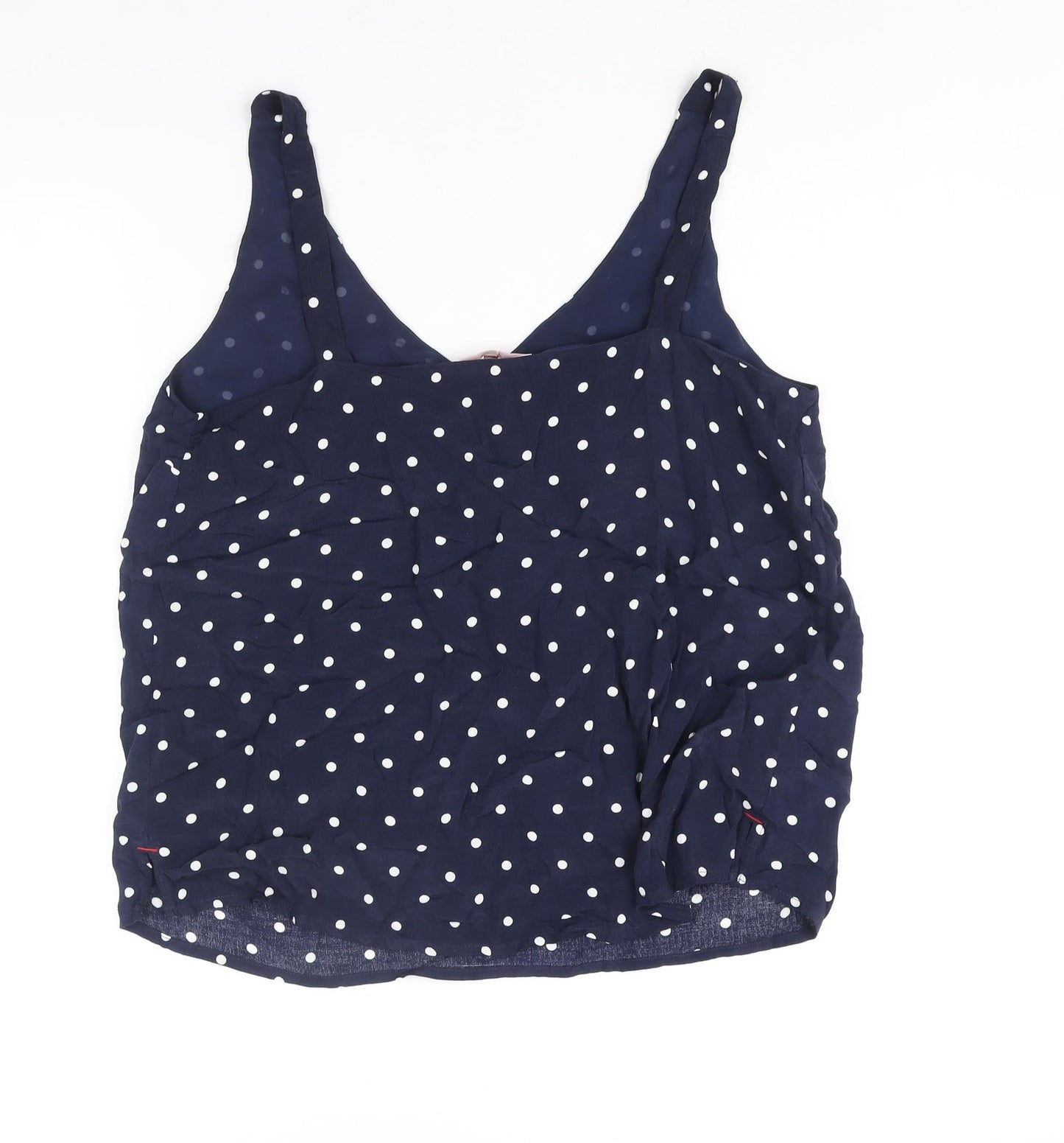 Joules Womens Blue Polka Dot Viscose Camisole Blouse Size 16 V-Neck