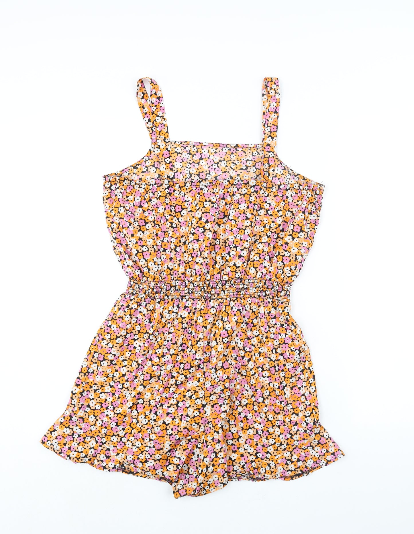 New Look Girls Multicoloured Geometric Polyester Playsuit One-Piece Size 14 Years Pullover - Floral Print Frill