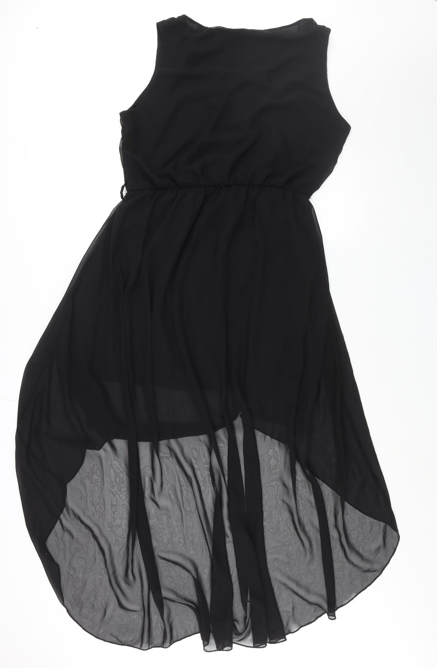 Select Womens Black Polyester Shift Size 16 Round Neck Zip