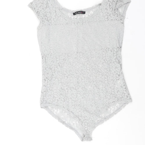 Select Womens Grey Polyamide Bodysuit One-Piece Size L Drawstring