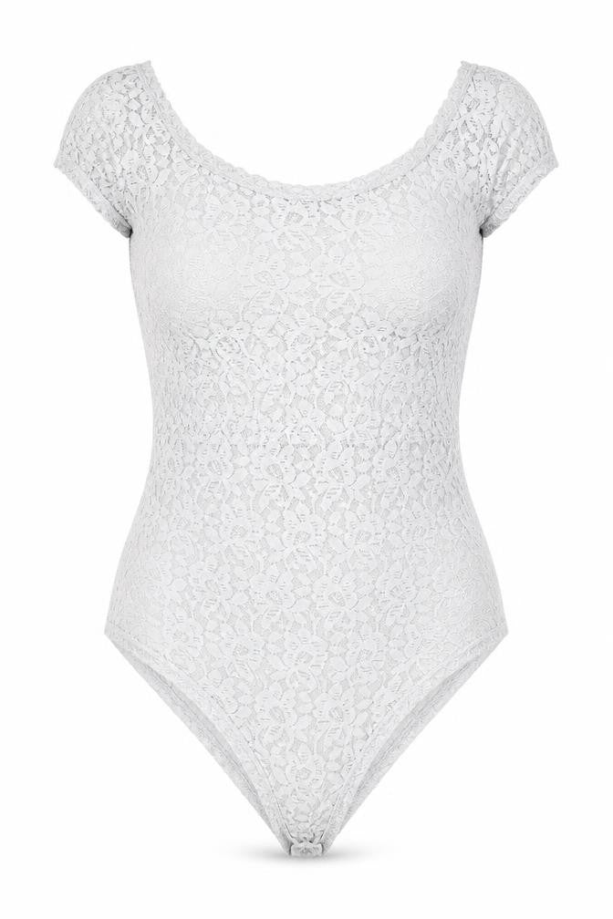 Front view of Select women’s grey polyamide bodysuit one-piece, size L, drawstring