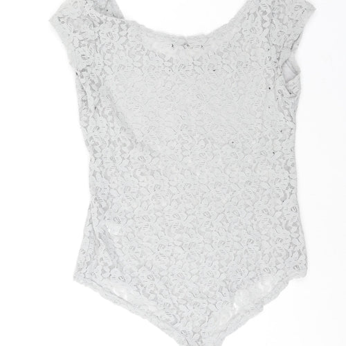 Select Womens Grey Polyamide Bodysuit One-Piece Size L Drawstring
