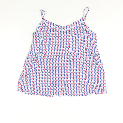 Marks and Spencer Womens Multicoloured Geometric Viscose Camisole Blouse Size 14 V-Neck
