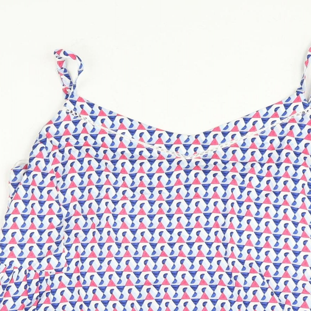 Marks and Spencer Womens Multicoloured Geometric Viscose Camisole Blouse Size 14 V-Neck