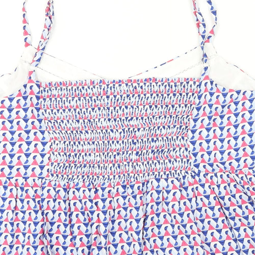 Marks and Spencer Womens Multicoloured Geometric Viscose Camisole Blouse Size 14 V-Neck