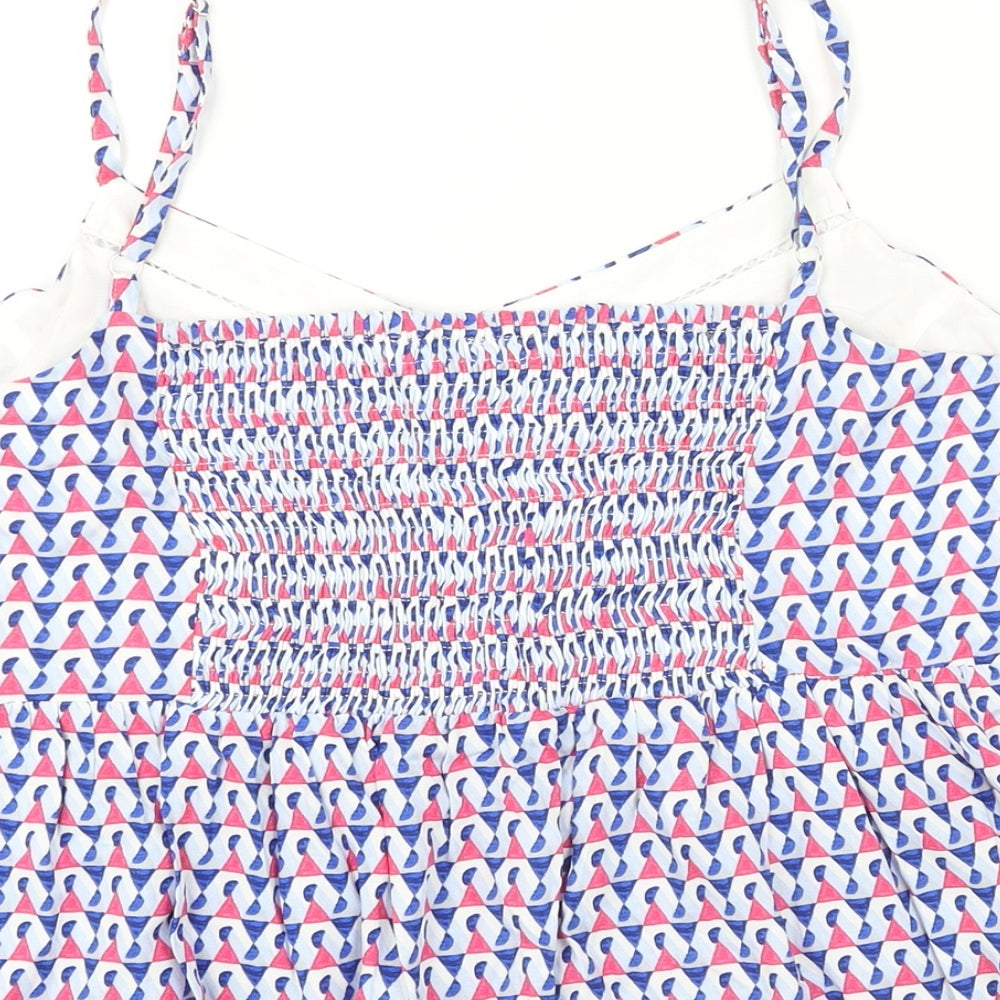 Marks and Spencer Womens Multicoloured Geometric Viscose Camisole Blouse Size 14 V-Neck