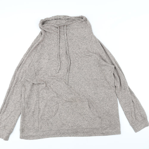 Select Womens Beige High Neck Polyester Pullover Jumper Size 18 - Drawstring Pocket
