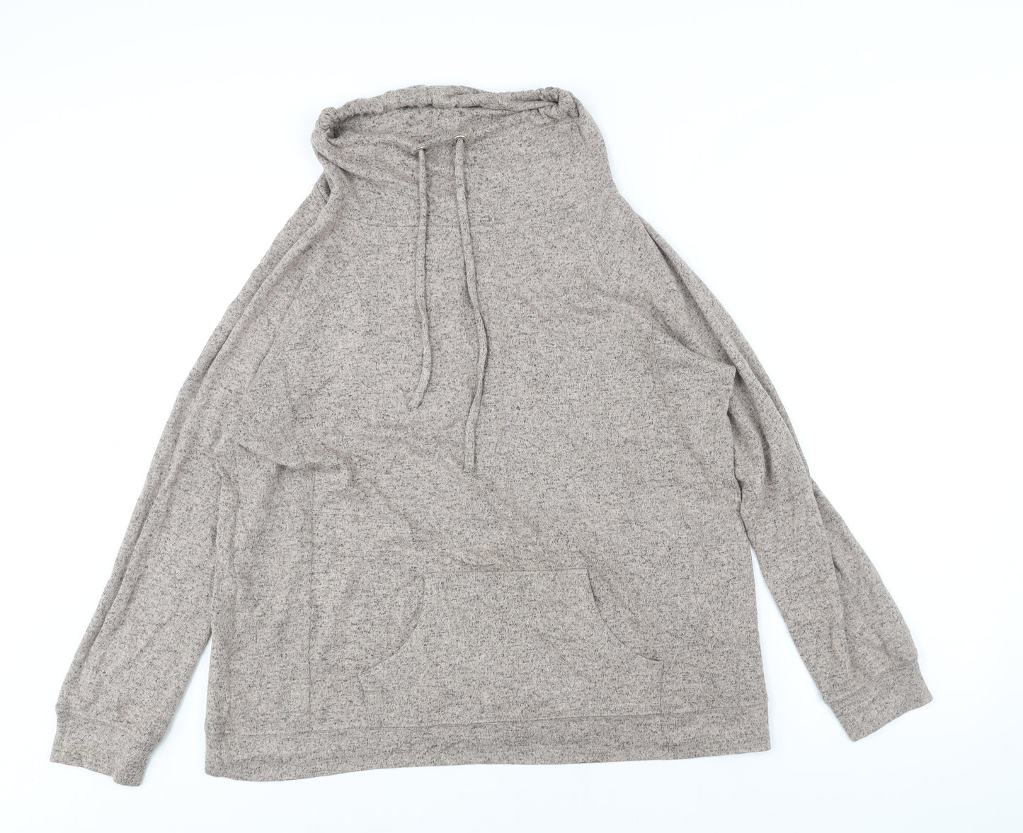 Select Womens Beige High Neck Polyester Pullover Jumper Size 18 - Drawstring Pocket