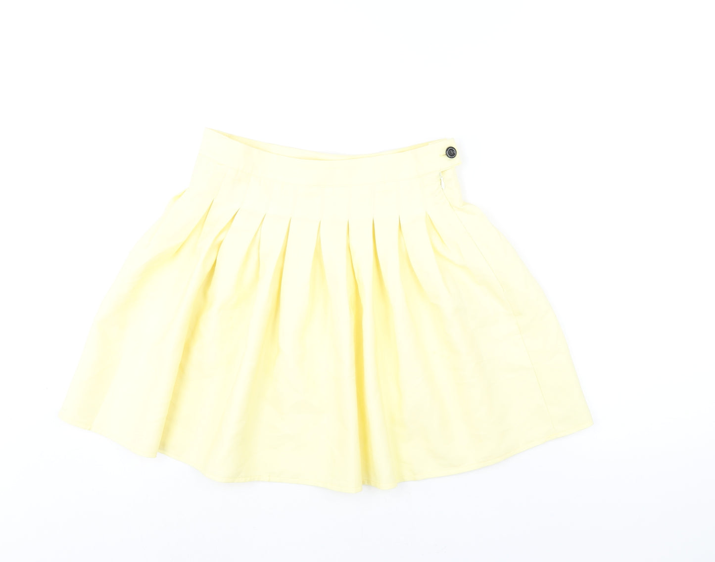 Missguided Womens Yellow Polyester Pleated Skirt Size 8 Zip