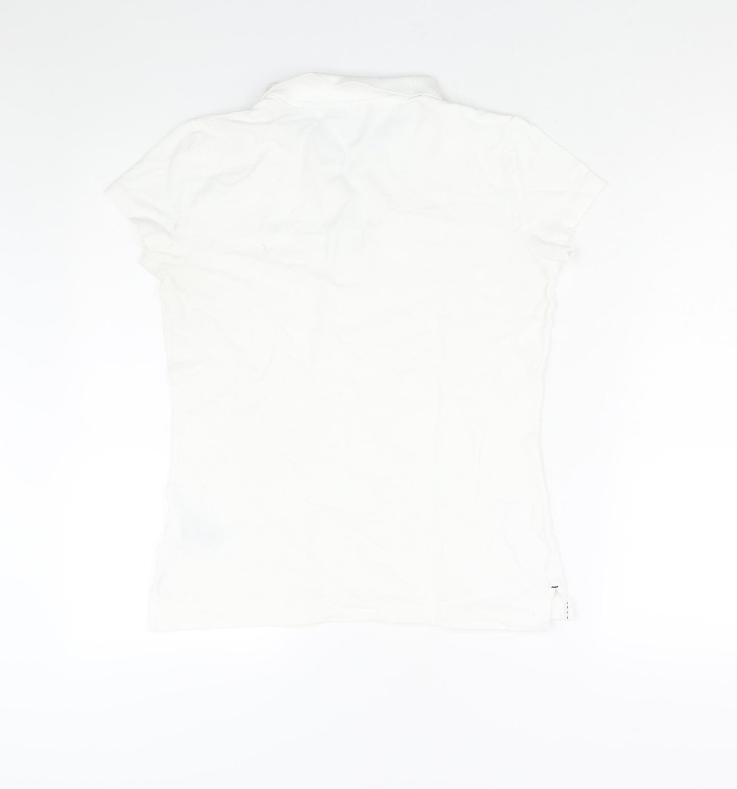 Tommy Hilfiger Womens White Cotton Basic Polo Size M Collared - Logo