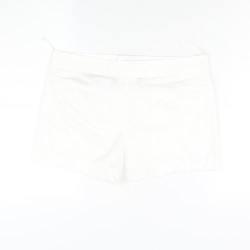 Zara Womens White Cotton Skort Skirt Size M Zip - Pocket