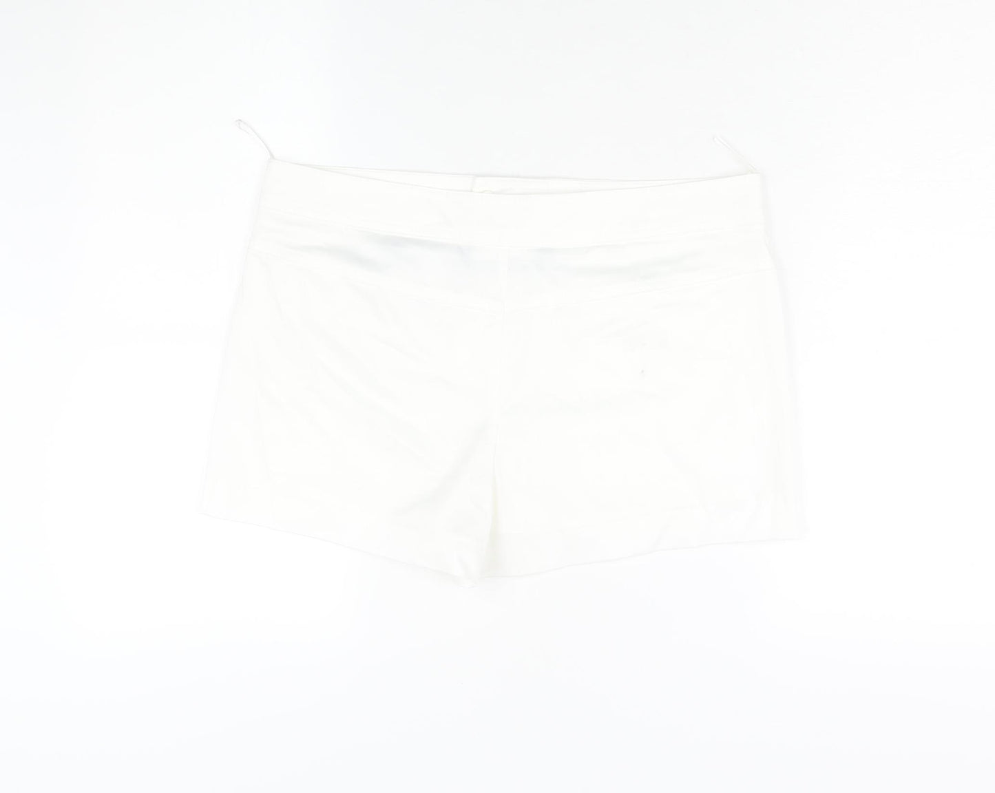 Zara Womens White Cotton Skort Skirt Size M Zip - Pocket