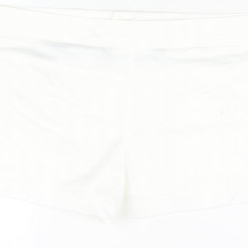 Zara Womens White Cotton Skort Skirt Size M Zip - Pocket