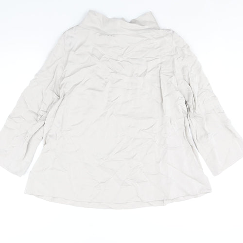 COS Womens Grey Modal Basic Blouse Size 8 Mock Neck