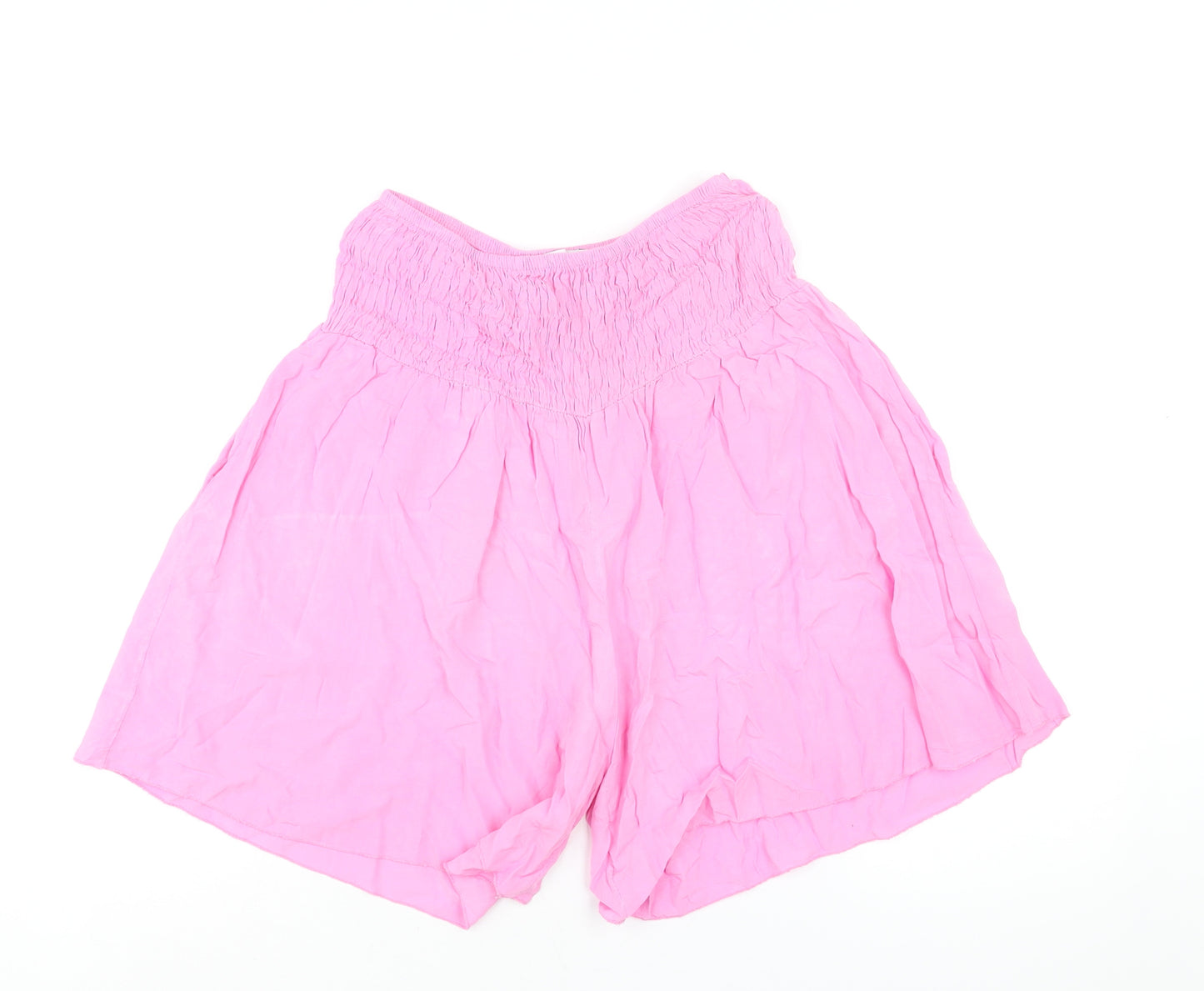 Diverse Womens Pink Polyester Basic Shorts Size 24 in L6 in Regular Pull On - Elasticated Waist