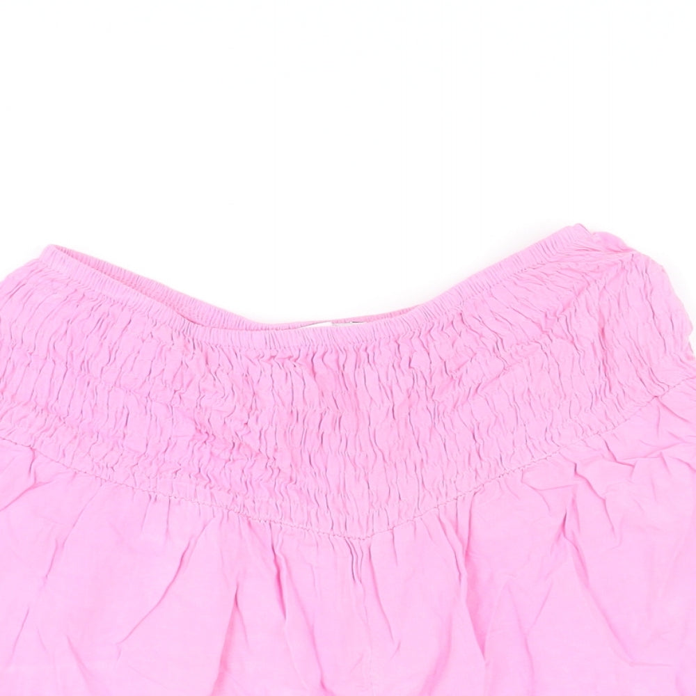 Diverse Womens Pink Polyester Basic Shorts Size 24 in L6 in Regular Pull On - Elasticated Waist